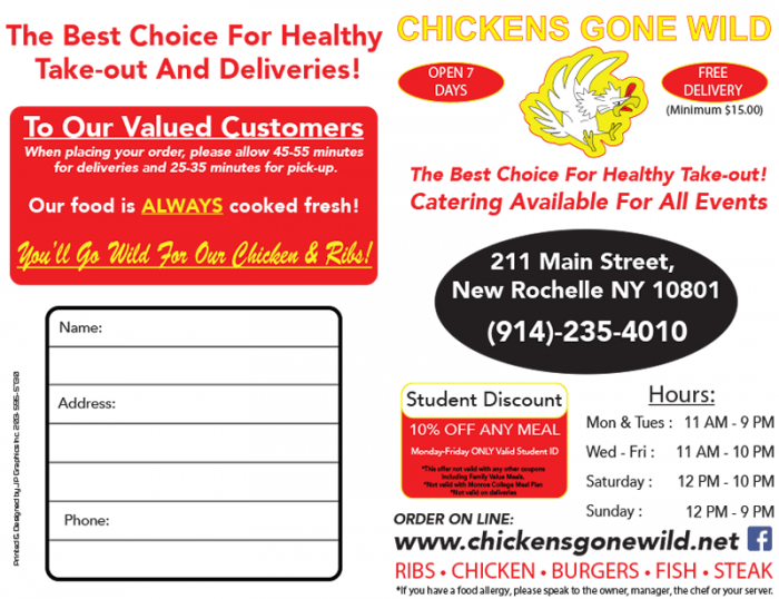 ChickensGoneWildMenu • JP Graphics